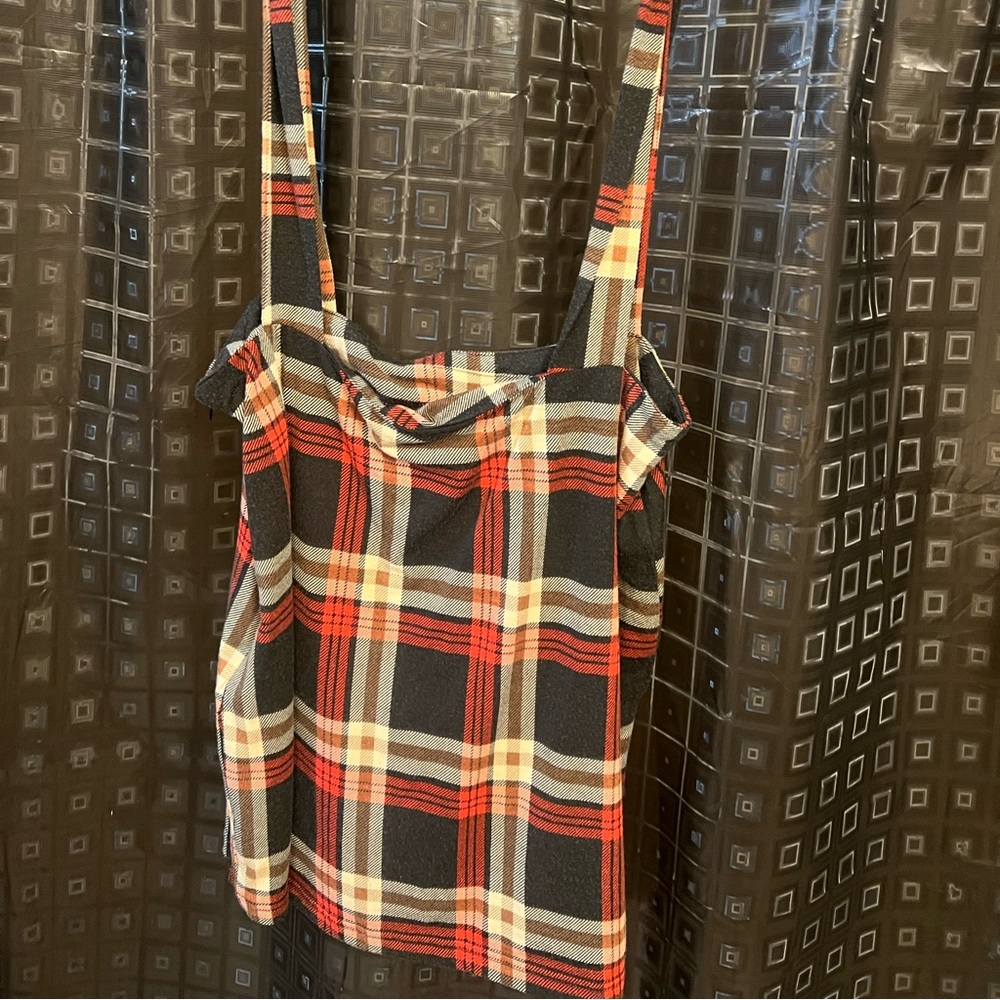 Red plaid skirtall